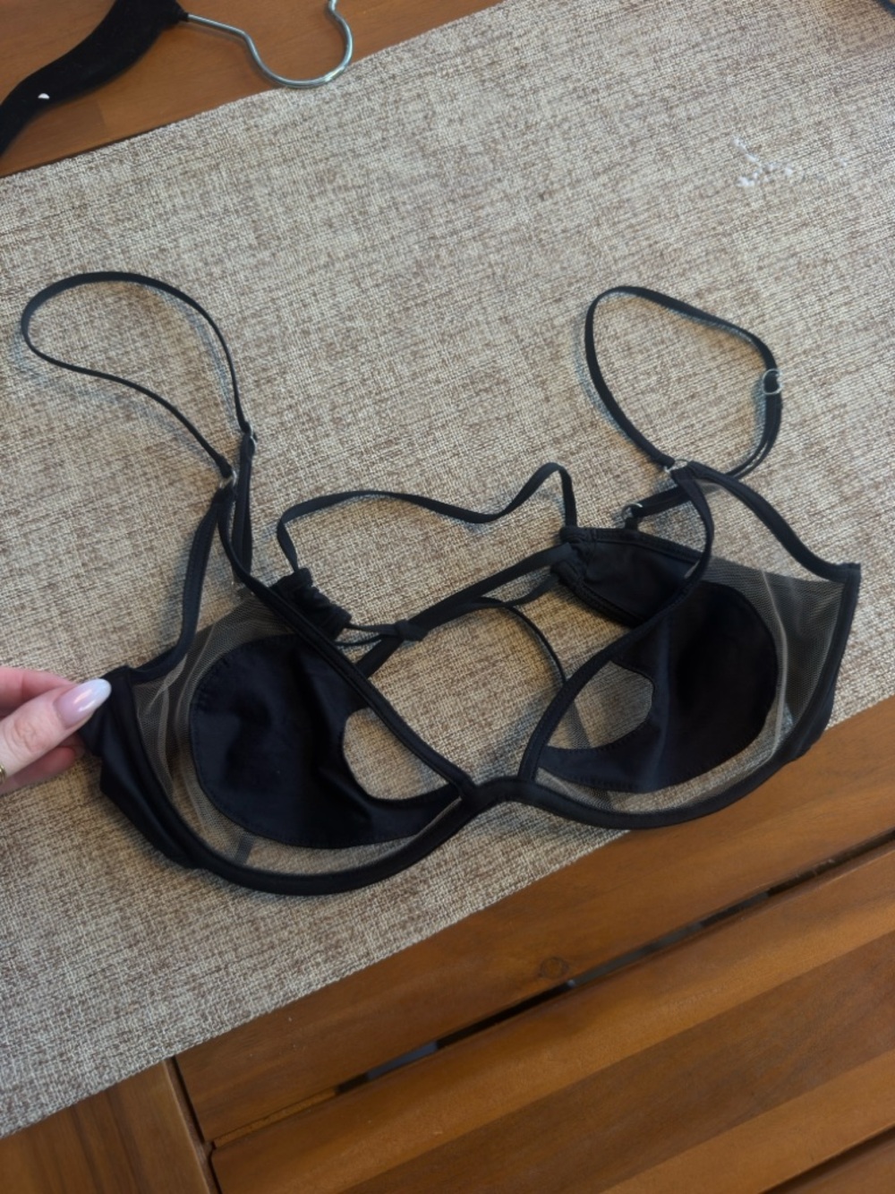 Sheer Black Mesh Bikini Top